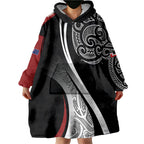 Aotearoa Maori Rugby Custom Wearable Blanket Hoodie Kapa O Pango