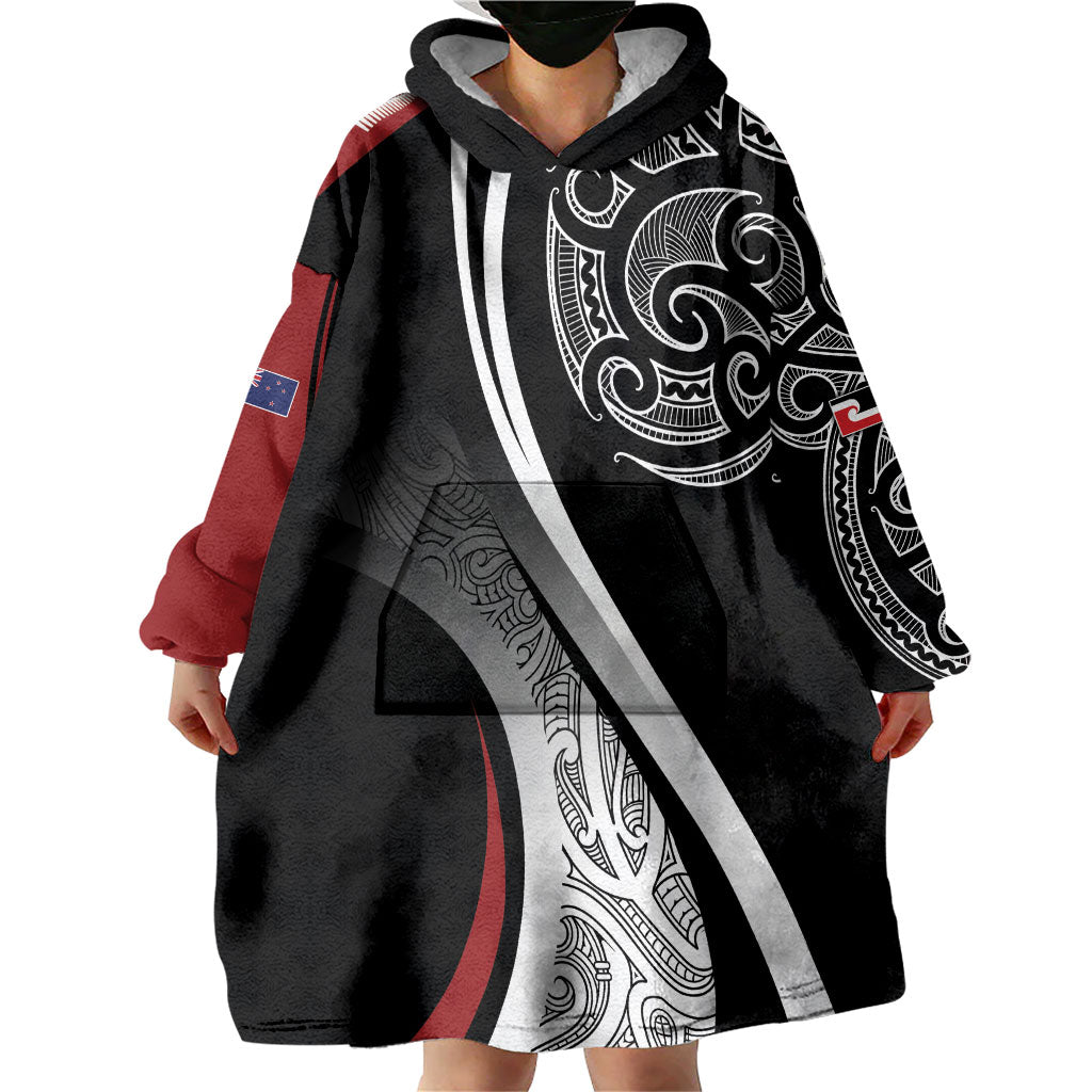 Aotearoa Maori Rugby Custom Wearable Blanket Hoodie Kapa O Pango