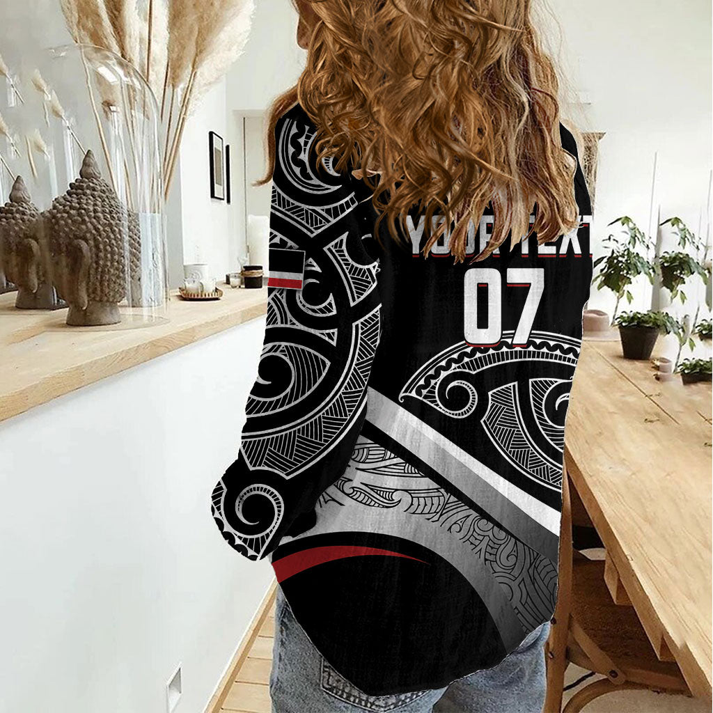 Aotearoa Maori Rugby Custom Women Casual Shirt Kapa O Pango