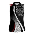 Aotearoa Maori Rugby Custom Women Sleeveless Polo Shirt Kapa O Pango