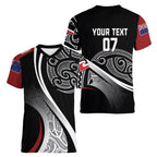 Aotearoa Maori Rugby Custom Women V-Neck T-Shirt Kapa O Pango