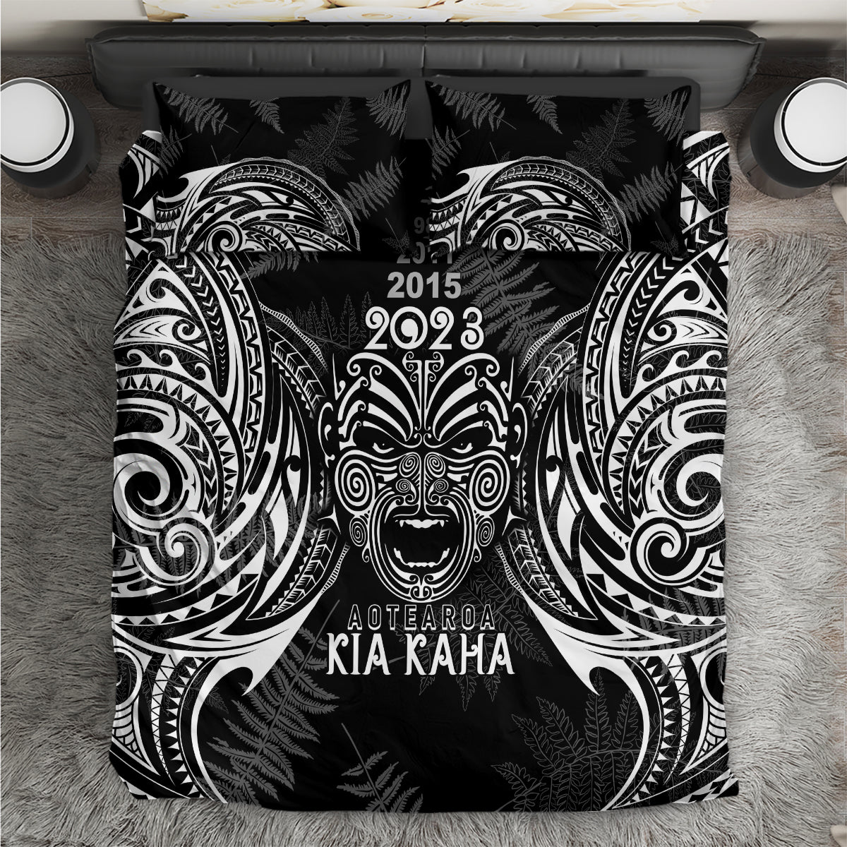 custom-new-zealand-rugby-bedding-set-2023-world-cup-aotearoa-haka-face