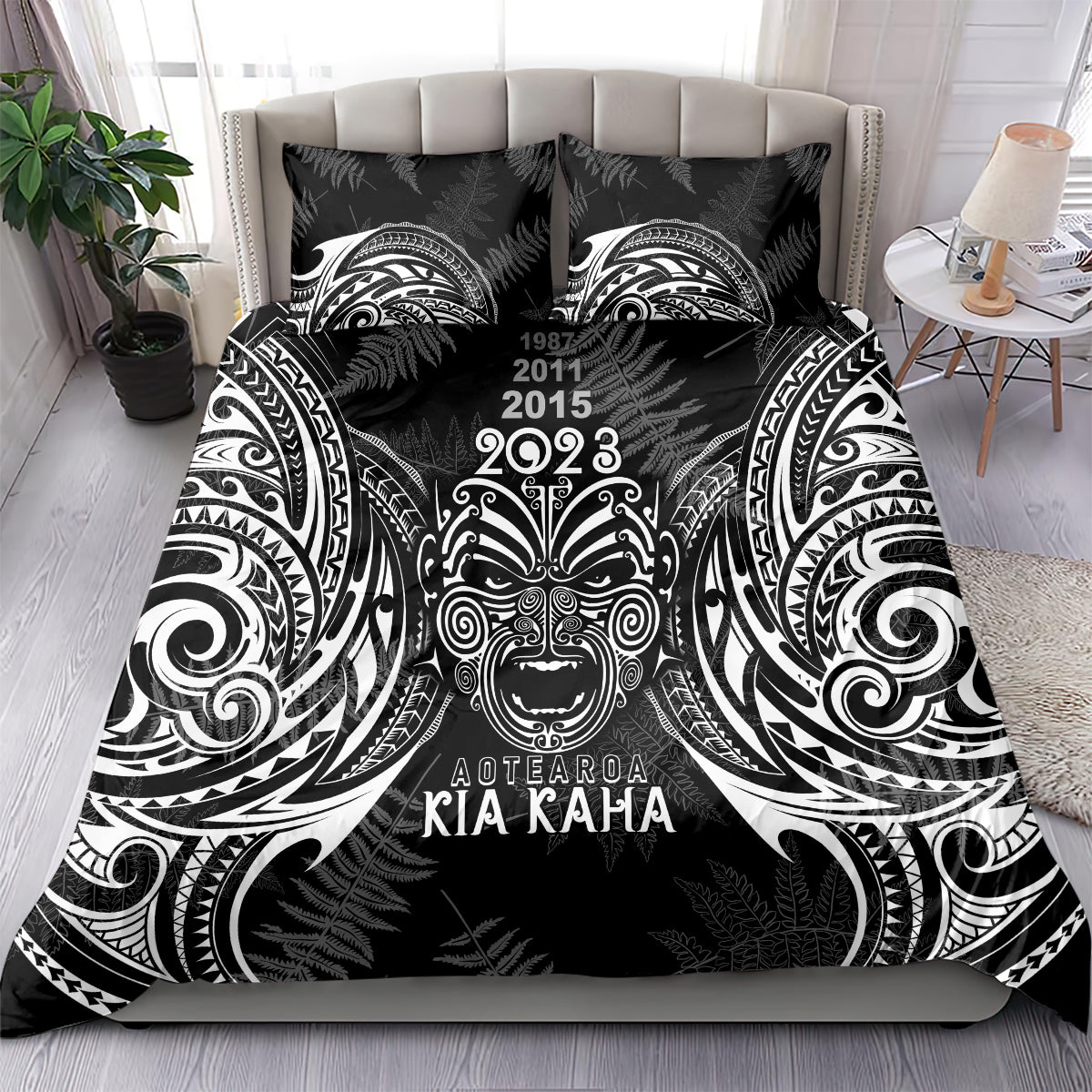 custom-new-zealand-rugby-bedding-set-2023-world-cup-aotearoa-haka-face