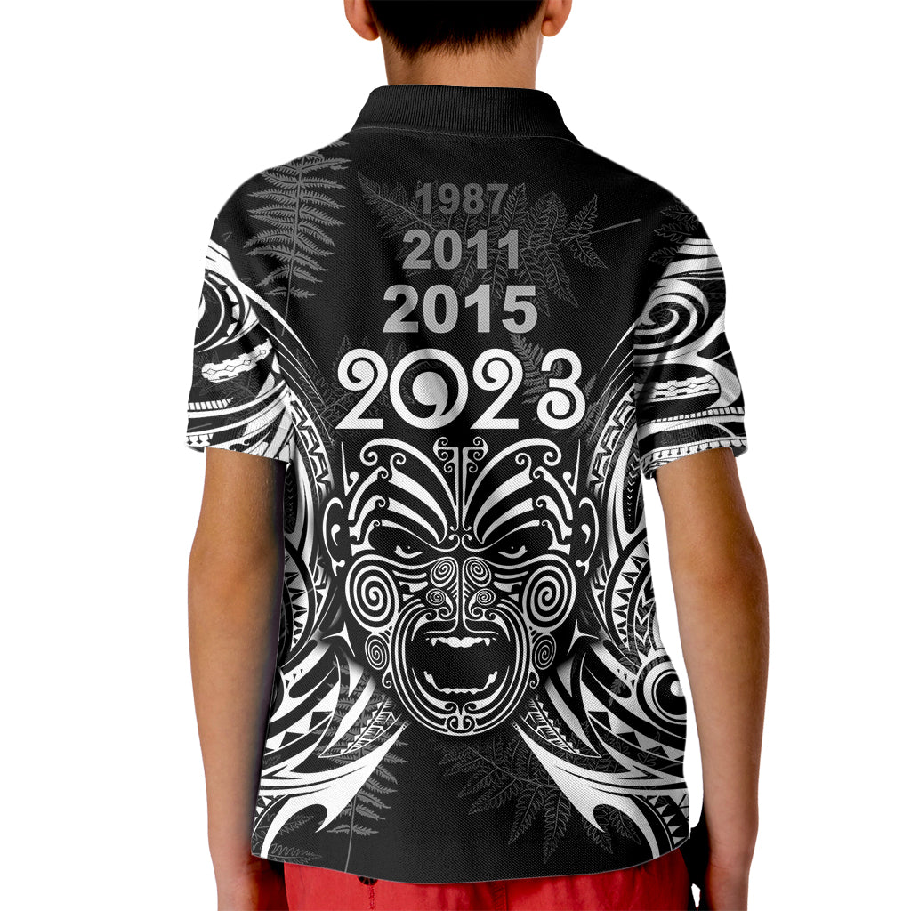 custom-new-zealand-rugby-kid-polo-shirt-2023-world-cup-aotearoa-haka-face