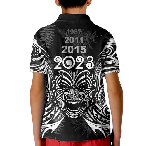 custom-new-zealand-rugby-kid-polo-shirt-2023-world-cup-aotearoa-haka-face