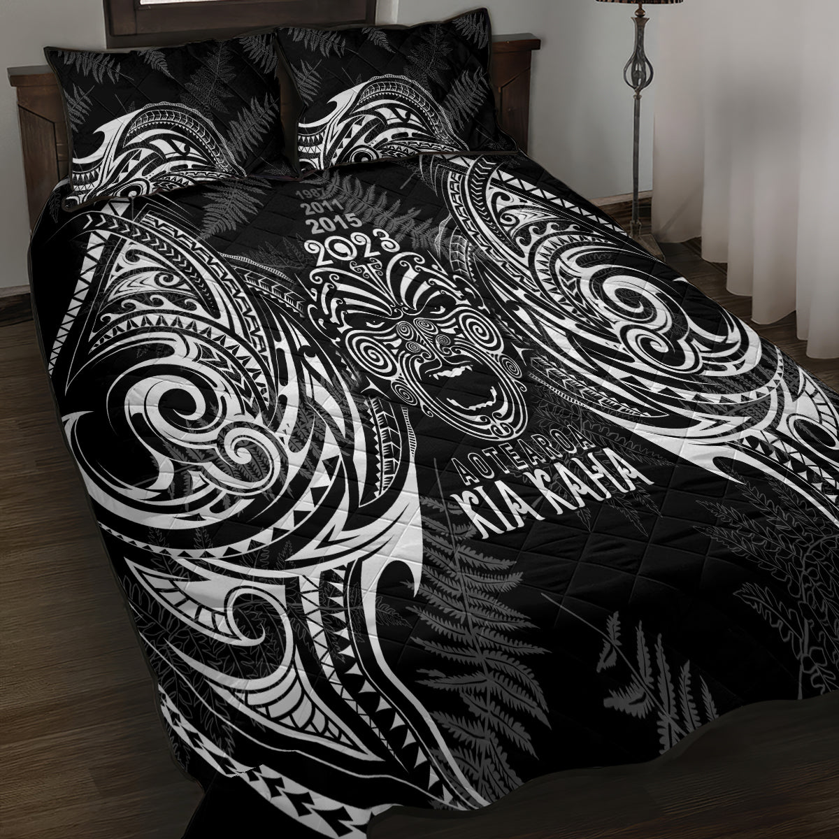 custom-new-zealand-rugby-quilt-bed-set-2023-world-cup-aotearoa-haka-face