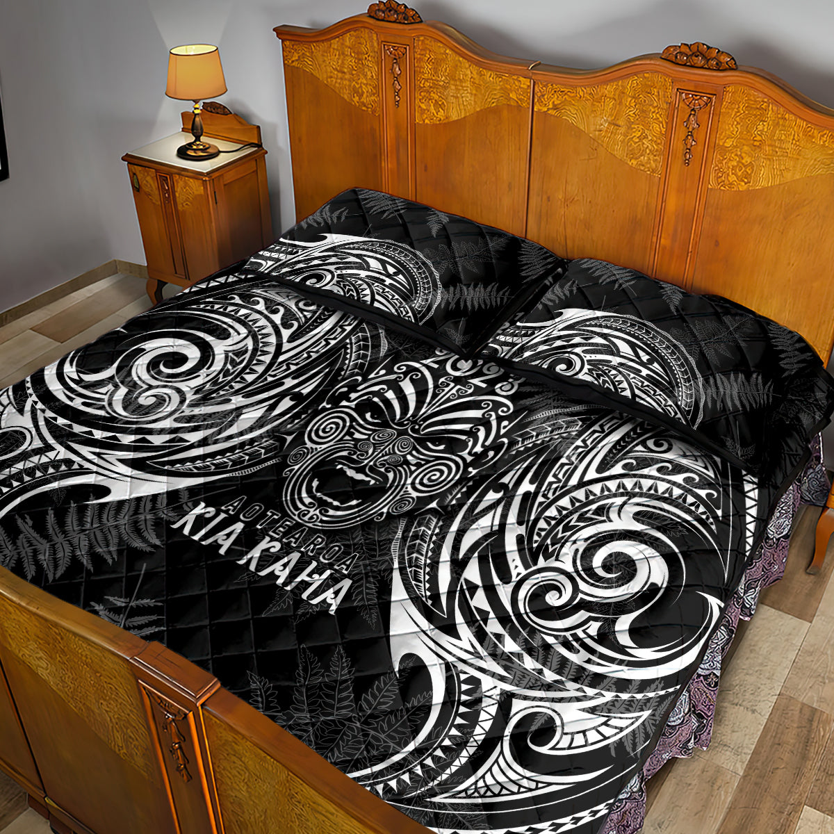 custom-new-zealand-rugby-quilt-bed-set-2023-world-cup-aotearoa-haka-face