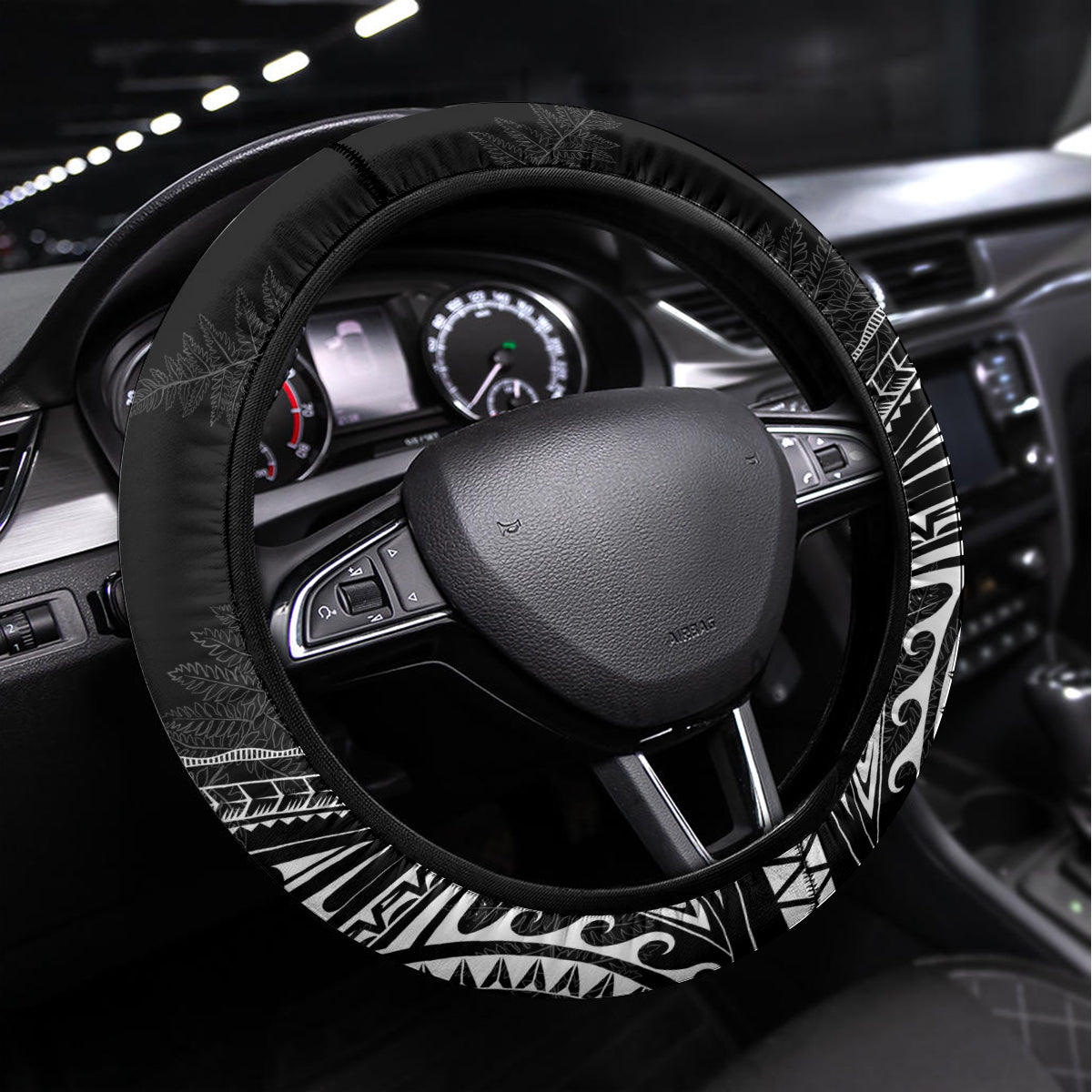 New Zealand Rugby Steering Wheel Cover 2023 World Cup Aotearoa Haka Face
