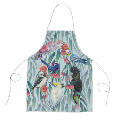 National Bird Week - Aussie Birds on Eucalyptus Apron Sky Blue