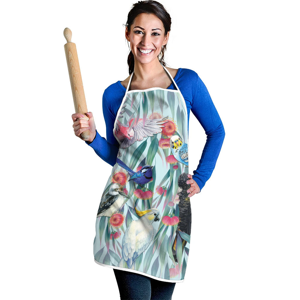 National Bird Week - Aussie Birds on Eucalyptus Apron Sky Blue