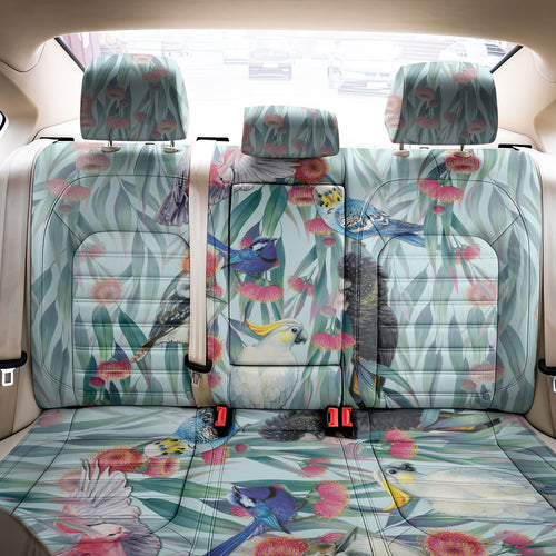 National Bird Week - Aussie Birds on Eucalyptus Back Car Seat Cover Sky Blue