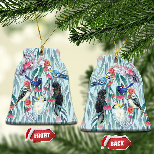 National Bird Week - Aussie Birds on Eucalyptus Ceramic Ornament Sky Blue