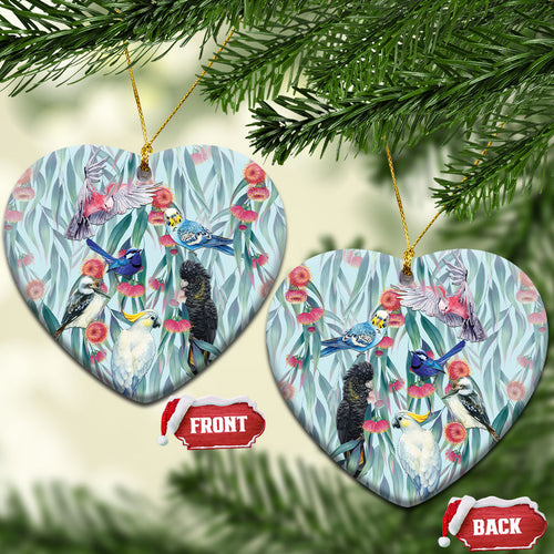 National Bird Week - Aussie Birds on Eucalyptus Ceramic Ornament Sky Blue