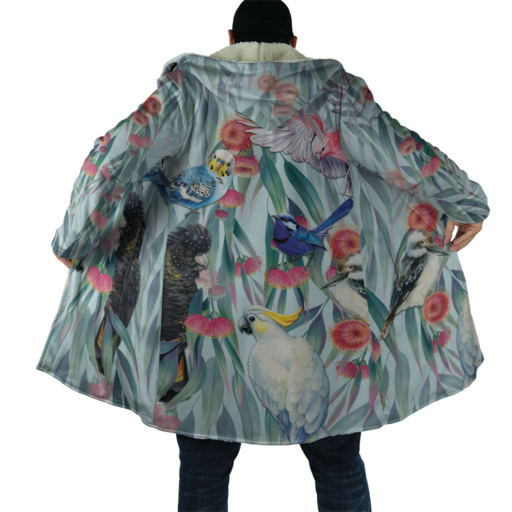 National Bird Week - Aussie Birds on Eucalyptus Cloak Sky Blue