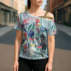 National Bird Week - Aussie Birds on Eucalyptus Cross Shoulder Shirt Sky Blue