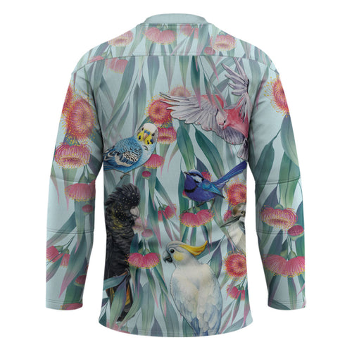 National Bird Week - Aussie Birds on Eucalyptus Hockey Jersey Sky Blue