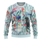 National Bird Week - Aussie Birds on Eucalyptus Ugly Christmas Sweater Sky Blue