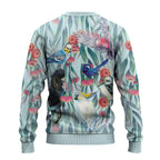 National Bird Week - Aussie Birds on Eucalyptus Ugly Christmas Sweater Sky Blue