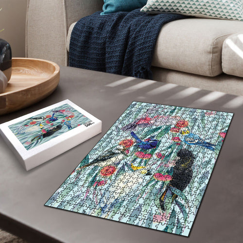 National Bird Week - Aussie Birds on Eucalyptus Puzzle Sky Blue