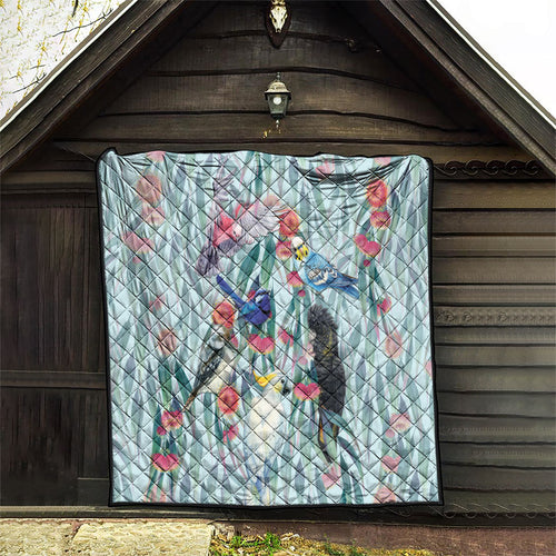 National Bird Week - Aussie Birds on Eucalyptus Quilt Sky Blue