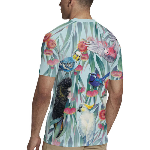 National Bird Week - Aussie Birds on Eucalyptus Rugby Jersey Sky Blue