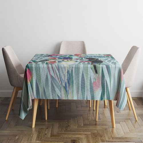 National Bird Week - Aussie Birds on Eucalyptus Tablecloth Sky Blue