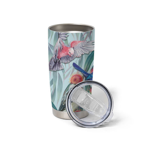 National Bird Week - Aussie Birds on Eucalyptus Tumbler Cup Sky Blue
