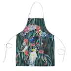Australia Native Birds on Eucalyptus Apron Dark Teal