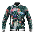 Australia Native Birds on Eucalyptus Baseball Jacket Dark Teal