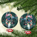 Australia Native Birds on Eucalyptus Ceramic Ornament Dark Teal
