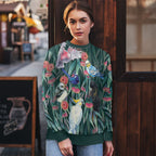 Australia Native Birds on Eucalyptus Ugly Christmas Sweater Dark Teal