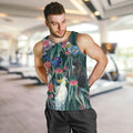 Australia Native Birds on Eucalyptus Men Tank Top Dark Teal
