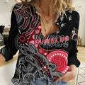 Personalised NAIDOC Week 2023 AFL Bombers Women Casual Shirt Aboriginal Dot Art Lizard Mix Boomerang LT7