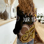 Personalised NAIDOC Week 2023 AFL Hawks Women Casual Shirt Aboriginal Dot Art Lizard Mix Boomerang LT7