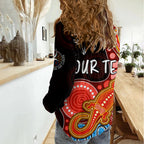 Personalised NAIDOC Week 2023 AFL Suns Women Casual Shirt Aboriginal Dot Art Lizard Mix Boomerang LT7