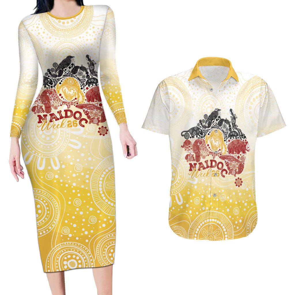 First Nations NAIDOC Week 2026 Personalized Couples Matching Long Sleeve Bodycon Dress and Hawaiian Shirt Aussie Zodiacs