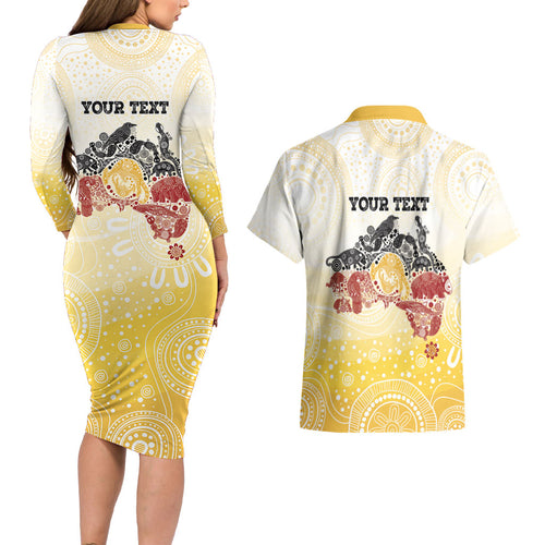 First Nations NAIDOC Week 2026 Personalized Couples Matching Long Sleeve Bodycon Dress and Hawaiian Shirt Aussie Zodiacs