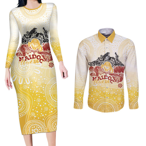 First Nations NAIDOC Week 2026 Personalized Couples Matching Long Sleeve Bodycon Dress and Long Sleeve Button Shirt Aussie Zodiacs