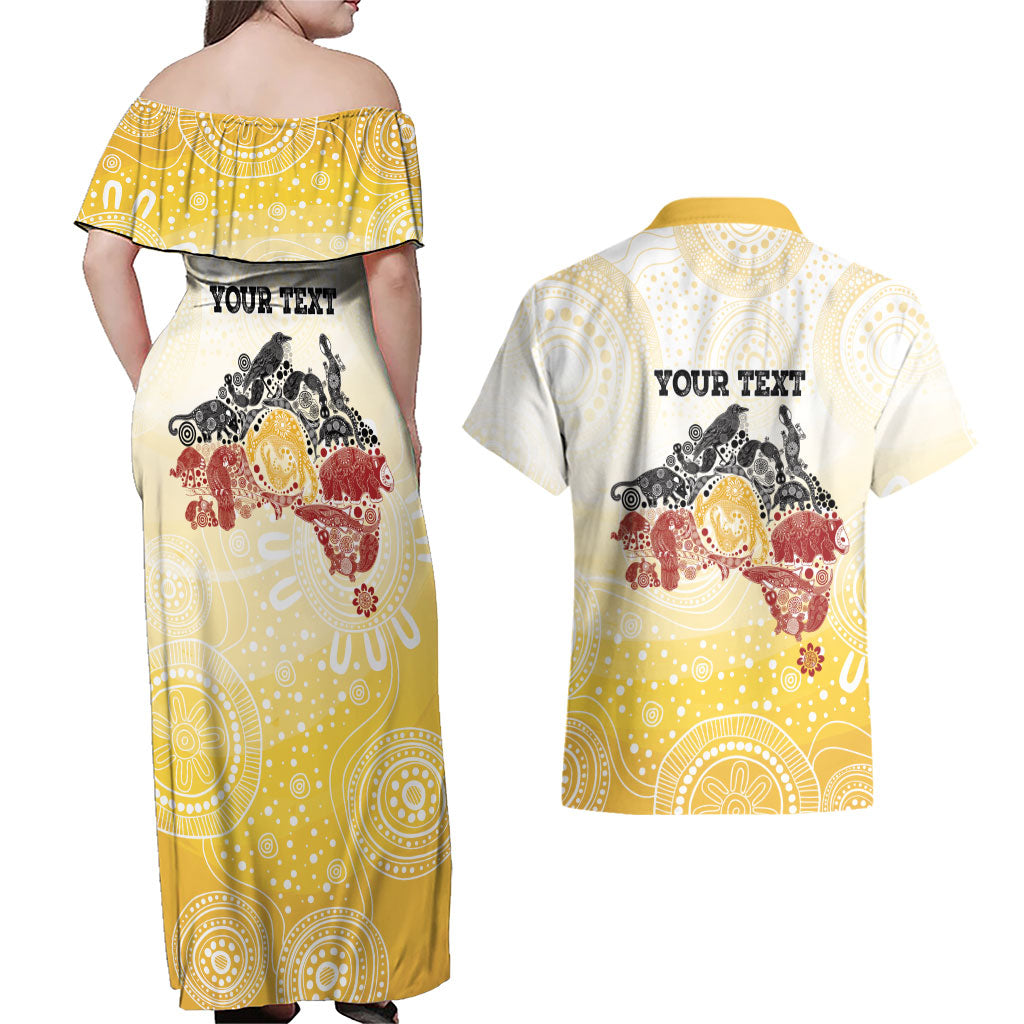 First Nations NAIDOC Week 2026 Personalized Couples Matching Off Shoulder Maxi Dress and Hawaiian Shirt Aussie Zodiacs