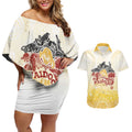 First Nations NAIDOC Week 2026 Personalized Couples Matching Off Shoulder Short Dress and Hawaiian Shirt Aussie Zodiacs