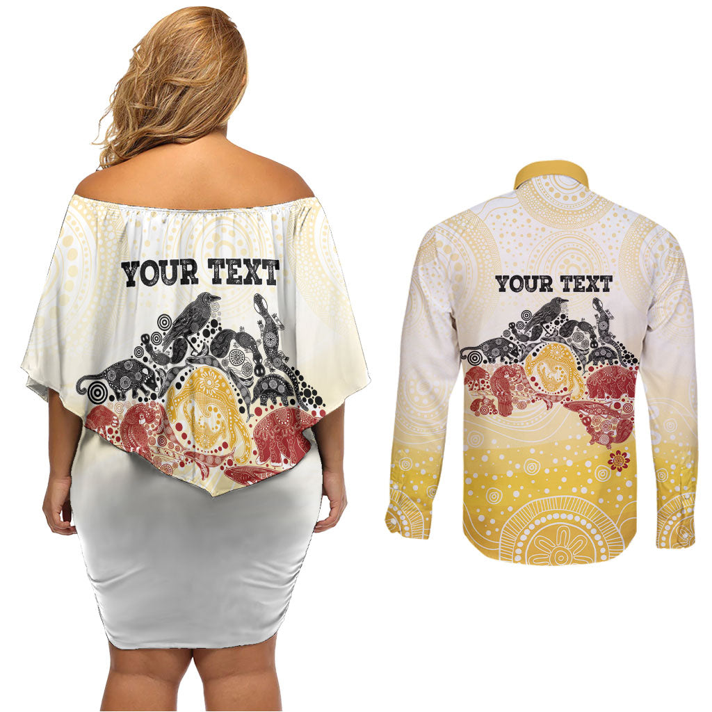 First Nations NAIDOC Week 2026 Personalized Couples Matching Off Shoulder Short Dress and Long Sleeve Button Shirt Aussie Zodiacs