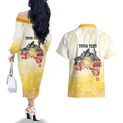 First Nations NAIDOC Week 2026 Personalized Couples Matching Off The Shoulder Long Sleeve Dress and Hawaiian Shirt Aussie Zodiacs