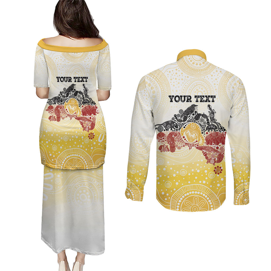 First Nations NAIDOC Week 2026 Personalized Couples Matching Puletasi and Long Sleeve Button Shirt Aussie Zodiacs