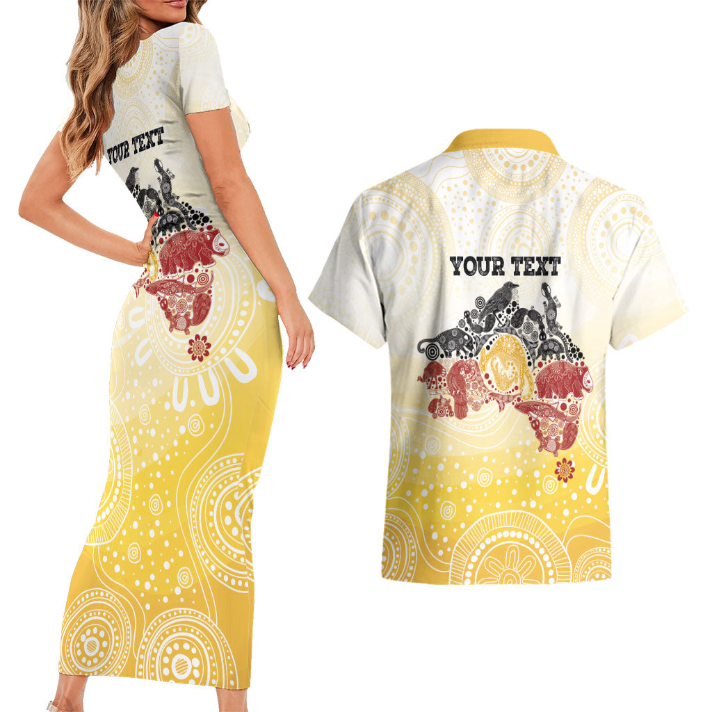 First Nations NAIDOC Week 2026 Personalized Couples Matching Short Sleeve Bodycon Dress and Hawaiian Shirt Aussie Zodiacs