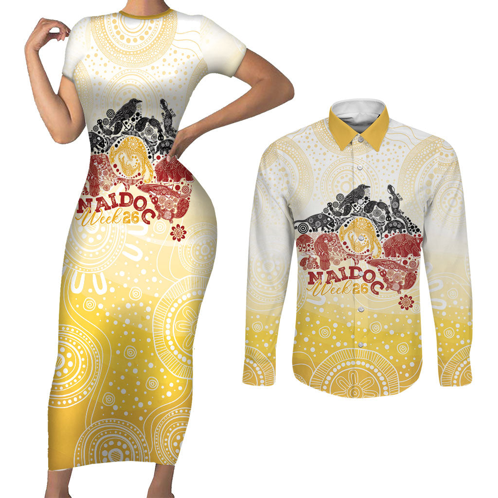 First Nations NAIDOC Week 2026 Personalized Couples Matching Short Sleeve Bodycon Dress and Long Sleeve Button Shirt Aussie Zodiacs