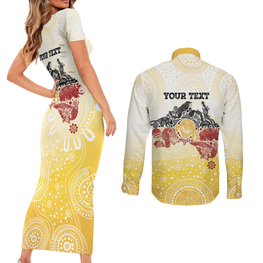 First Nations NAIDOC Week 2026 Personalized Couples Matching Short Sleeve Bodycon Dress and Long Sleeve Button Shirt Aussie Zodiacs