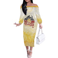 First Nations NAIDOC Week 2026 Personalized Off The Shoulder Long Sleeve Dress Aussie Zodiacs