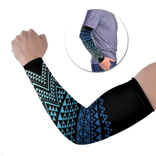 Maori Niho Taniwha Te Wheiao Arm Sleeves Moana Blue - Aussie Hoodie