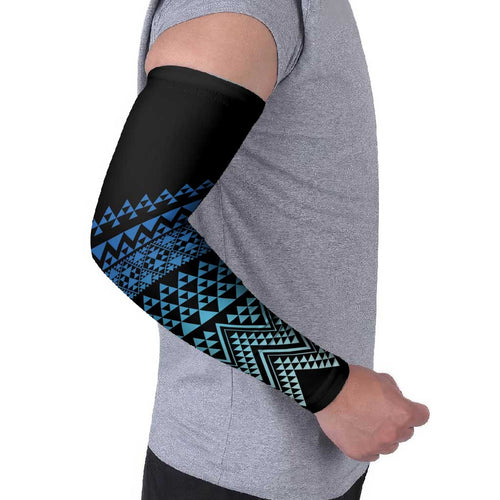 Maori Niho Taniwha Te Wheiao Arm Sleeves Moana Blue - Aussie Hoodie