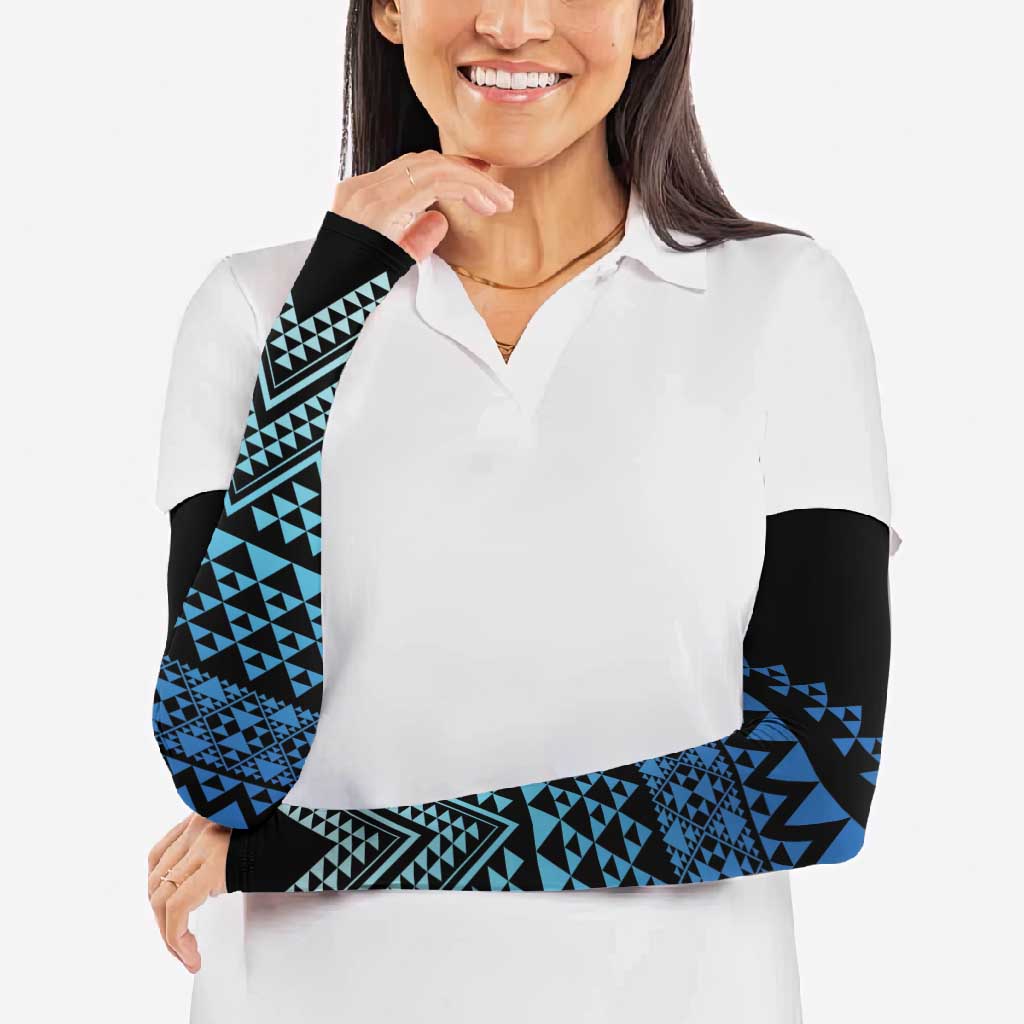 Maori Niho Taniwha Te Wheiao Arm Sleeves Moana Blue - Aussie Hoodie